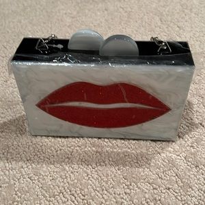 NEW Bari Lynn Lips Clutch